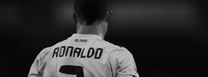 Cristiano Ronaldo in Black & White Wallpaper for Social Media Facebook Cover