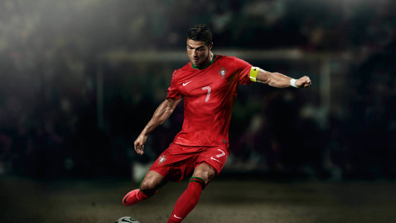 Cristiano Ronaldo In Portugal Jersey Wallpaper for Desktop 1366x768