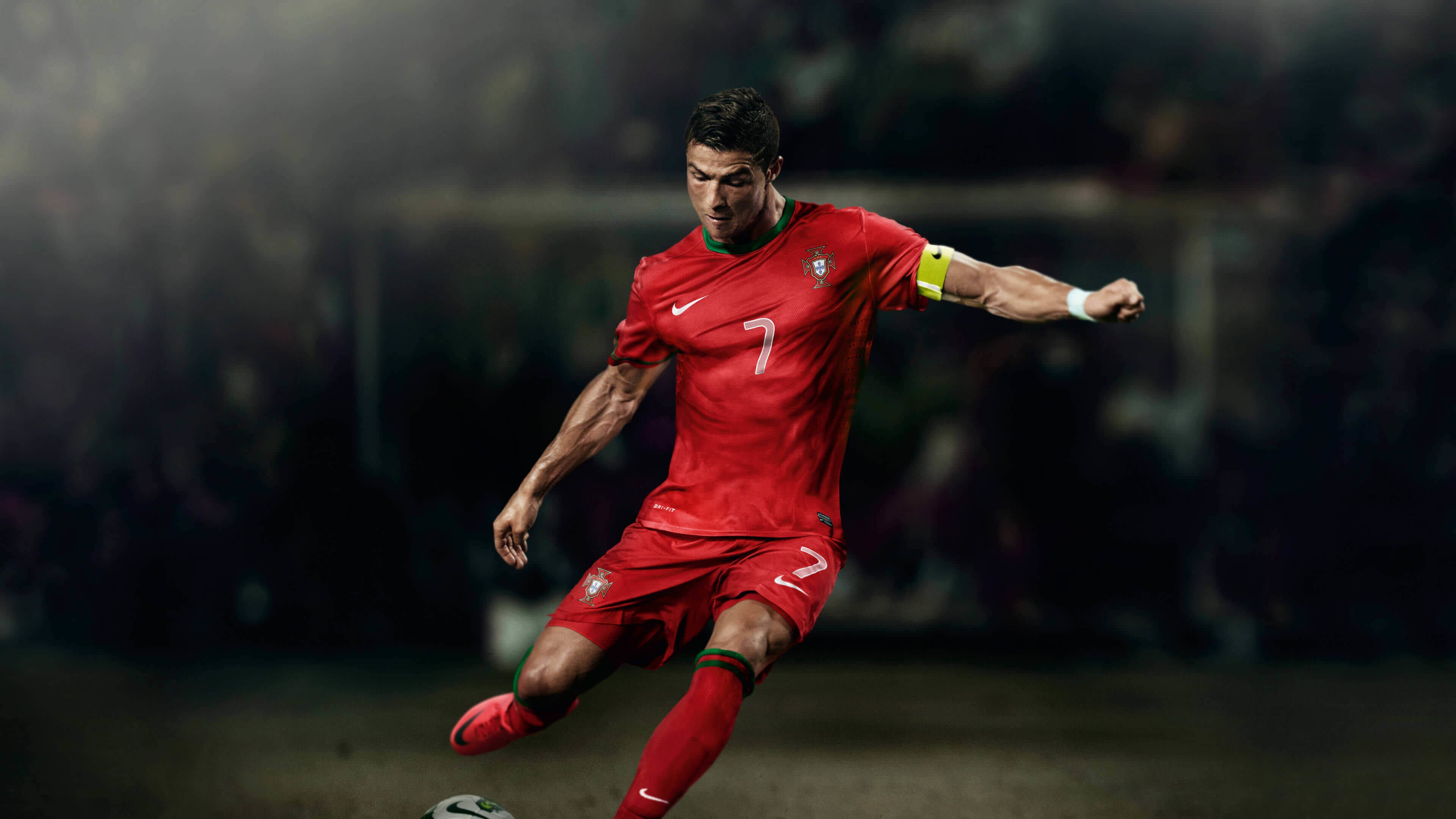 Cristiano Ronaldo In Portugal Jersey Wallpaper for Desktop 4K 3840x2160