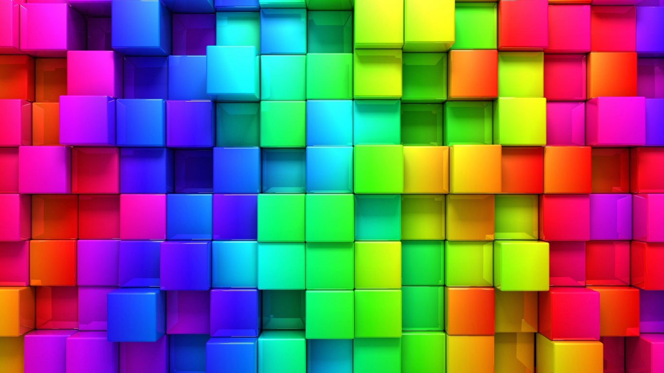 Cubic Rainbow Wallpaper for Desktop 1366x768