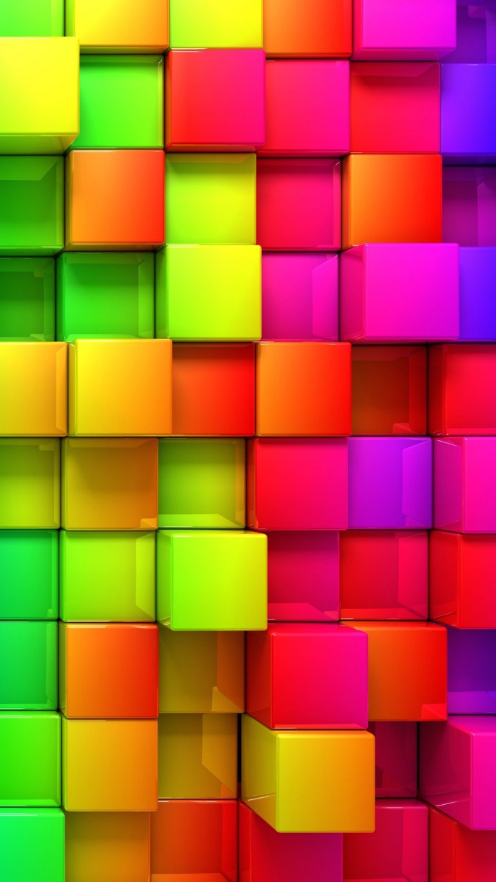 Cubic Rainbow Wallpaper for Motorola Droid Razr HD