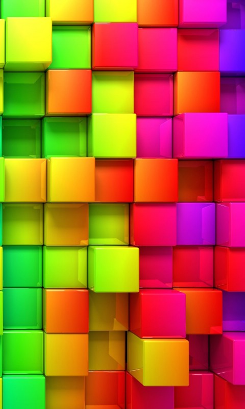 Cubic Rainbow Wallpaper for SAMSUNG Galaxy S3 Mini