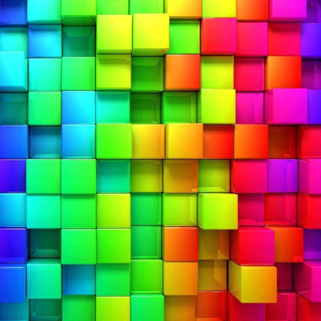 Cubic Rainbow Wallpaper for Apple iPad 2