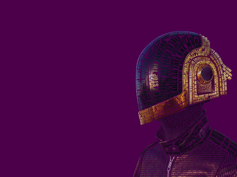 Daft Punk Typographic Portrait Wallpaper for Desktop 800x600