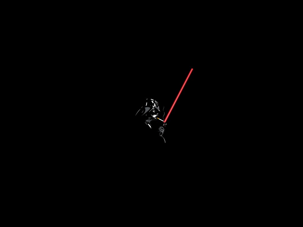 Darth Vader Lighting a Cigarette Wallpaper for Desktop 1024x768