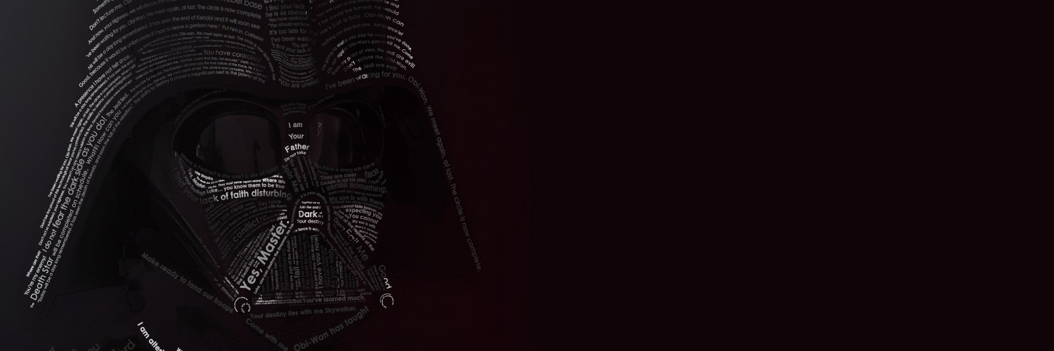 Darth Vader Typographic Portrait Wallpaper for Social Media Twitter Header