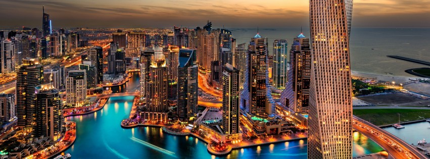 Dubai Skyline Wallpaper for Social Media Facebook Cover