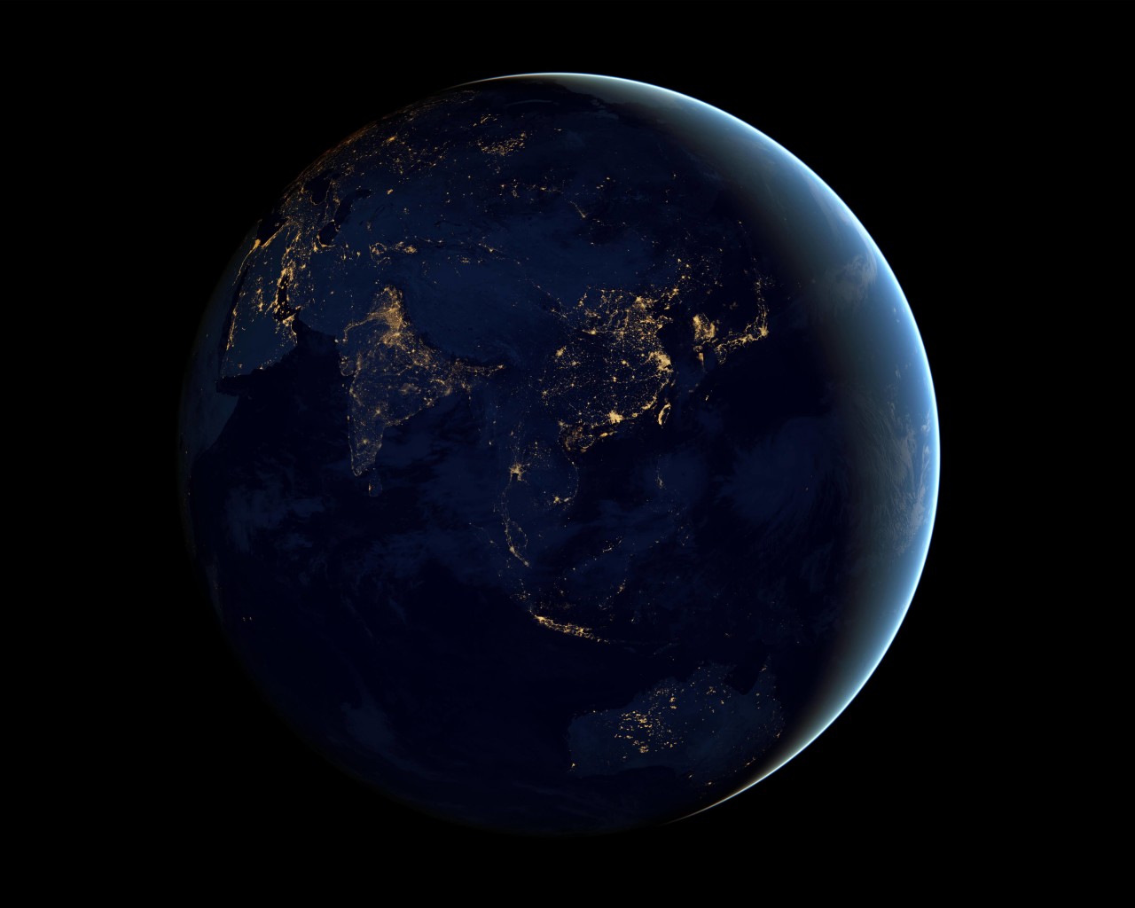 Earth At Night Seen From Space Wallpaper for Desktop 1280x1024