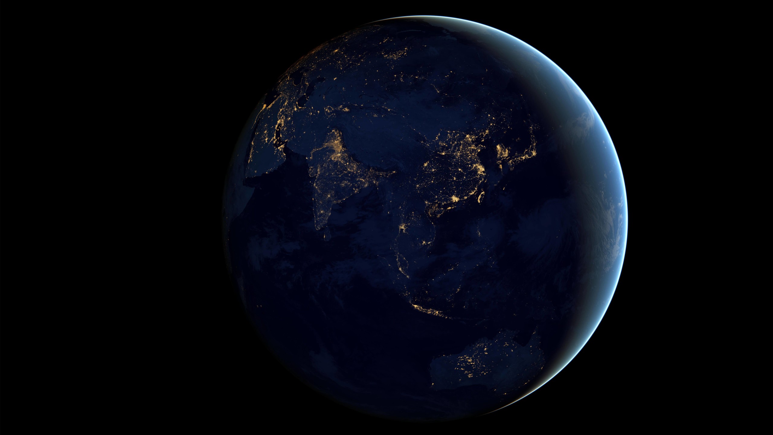 Earth At Night Seen From Space Wallpaper for Desktop 2560x1440