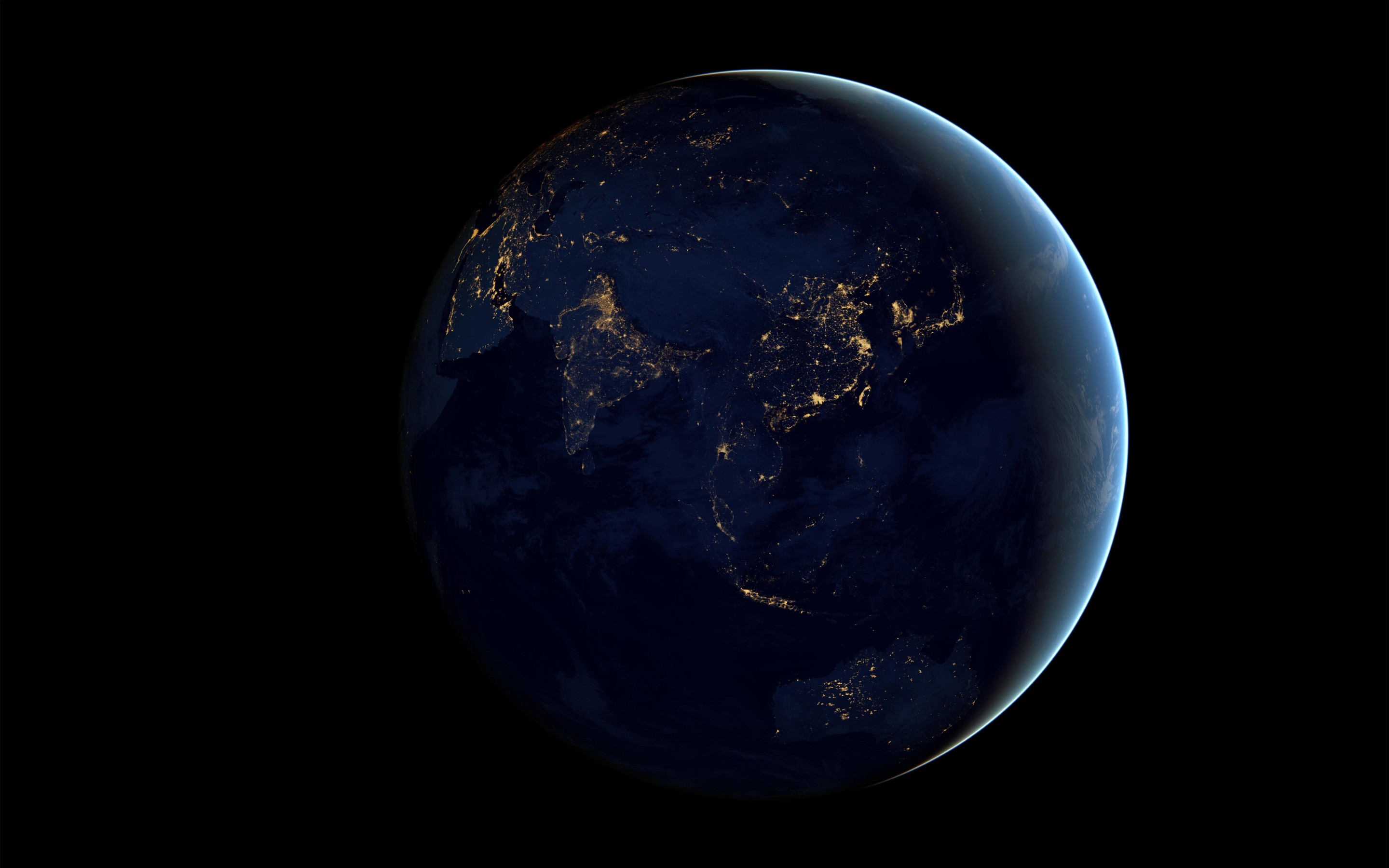 Earth At Night Seen From Space Wallpaper for Desktop 2880x1800
