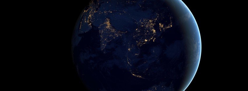 Earth At Night Seen From Space Wallpaper for Social Media Facebook Cover