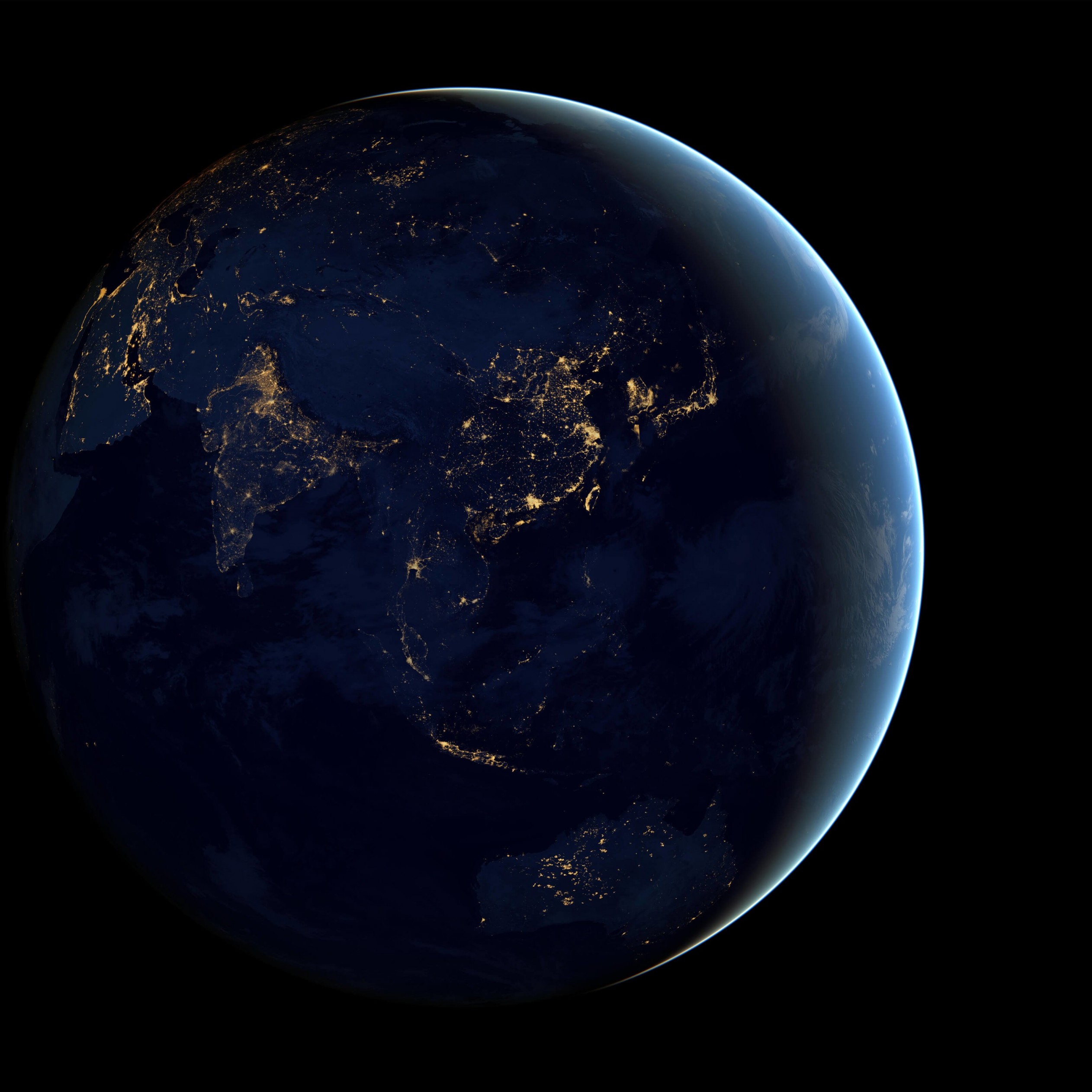 Earth At Night Seen From Space Wallpaper for Apple iPad mini 2