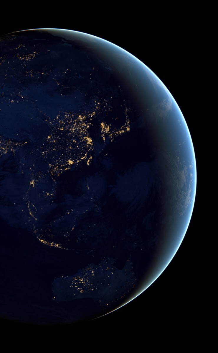 Earth At Night Seen From Space Wallpaper for Apple iPhone 4 / 4s
