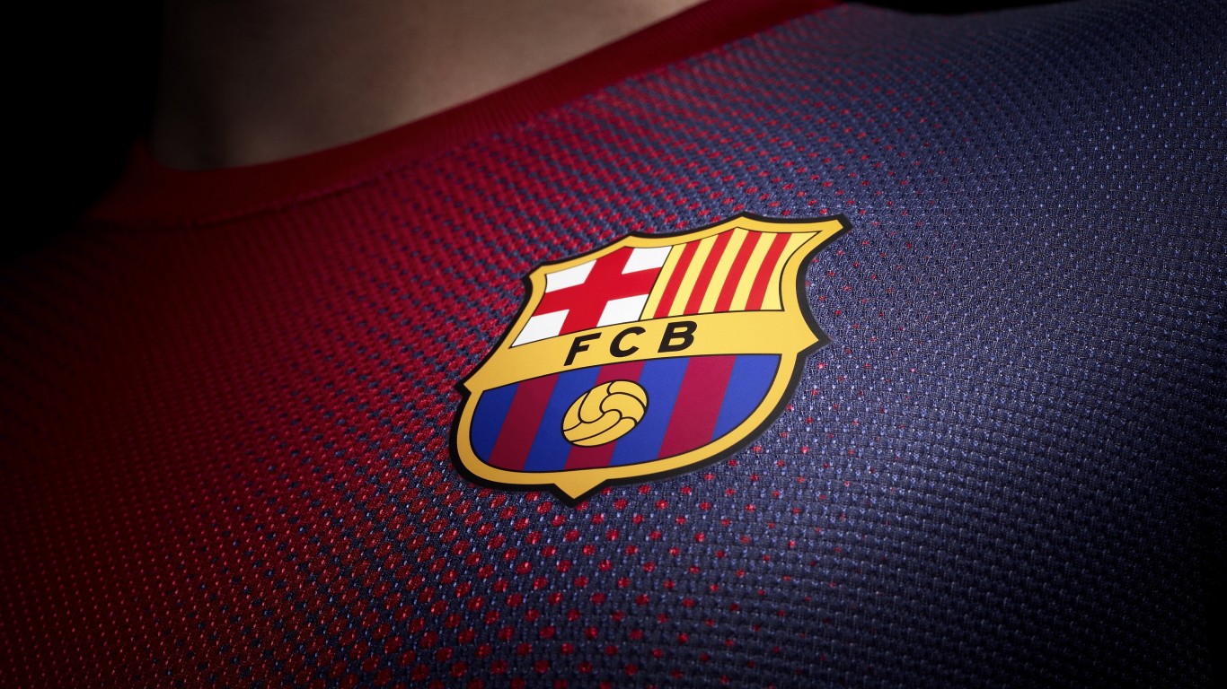 FC Barcelona Logo Shirt Wallpaper for Desktop 1366x768