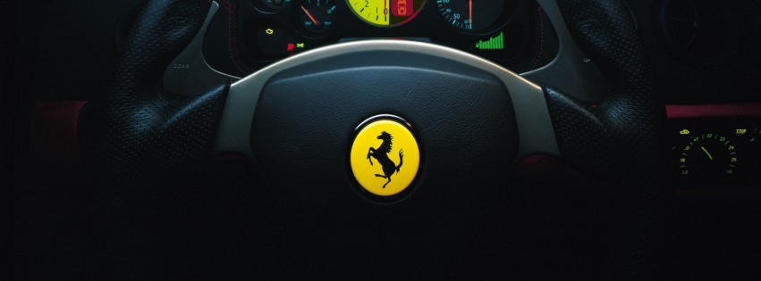 Ferrari Steering Wheel Wallpaper for Social Media Facebook Cover