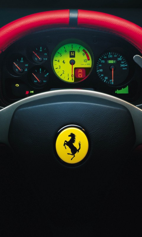Ferrari Steering Wheel Wallpaper for SAMSUNG Galaxy S3 Mini