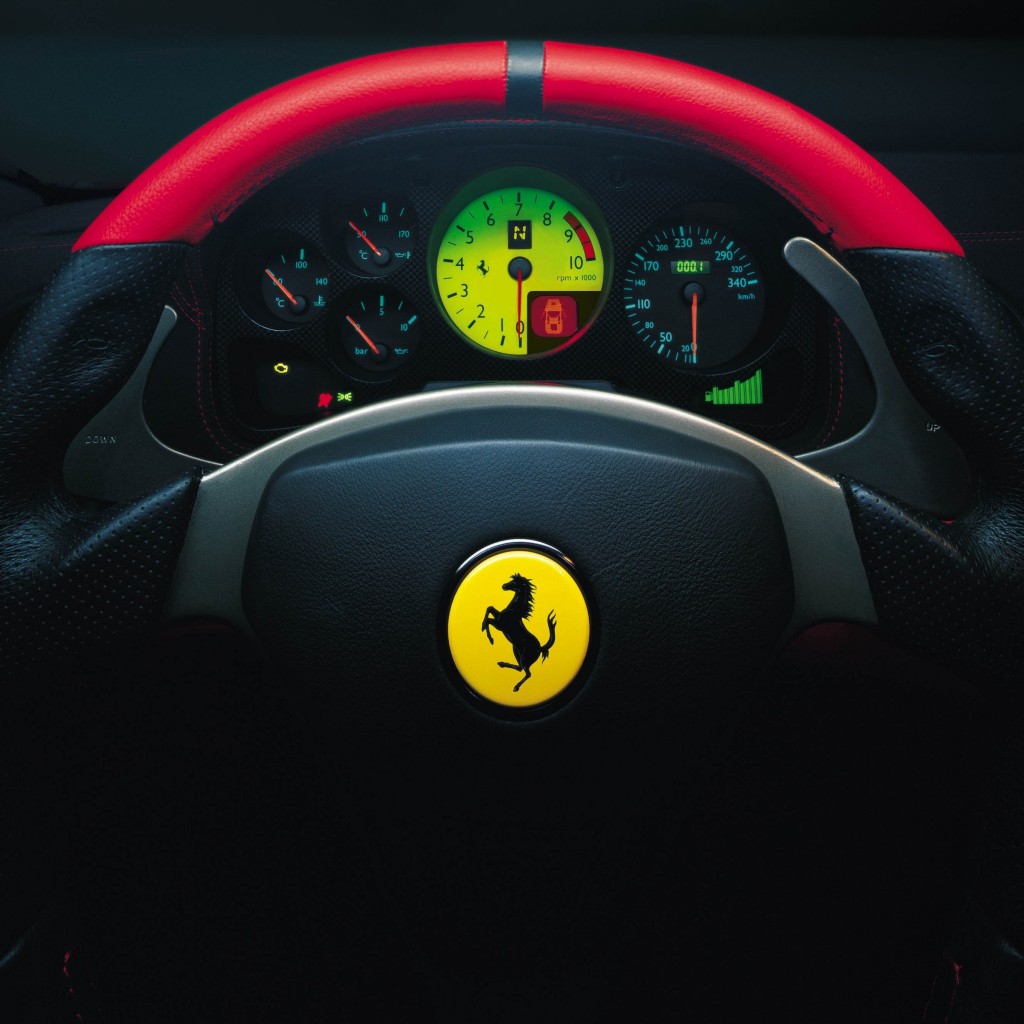 Ferrari Steering Wheel Wallpaper for Apple iPad 2