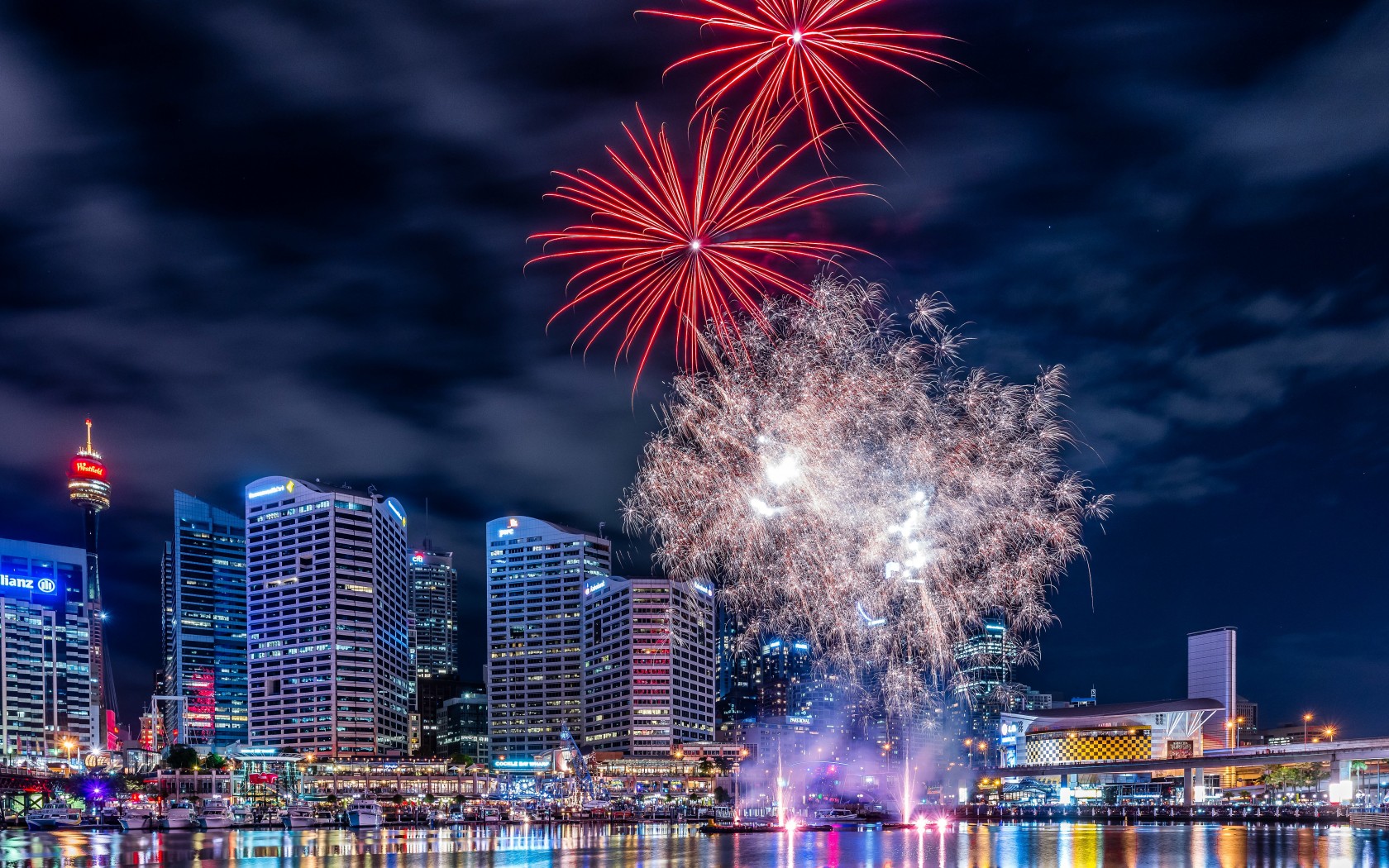 Fireworks In Darling Harbour Wallpaper for Desktop 1680x1050
