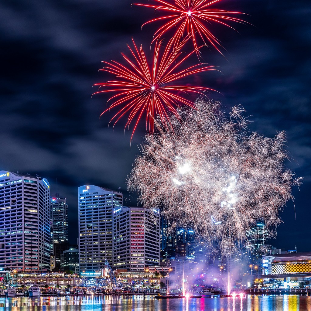 Fireworks In Darling Harbour Wallpaper for Apple iPad 2