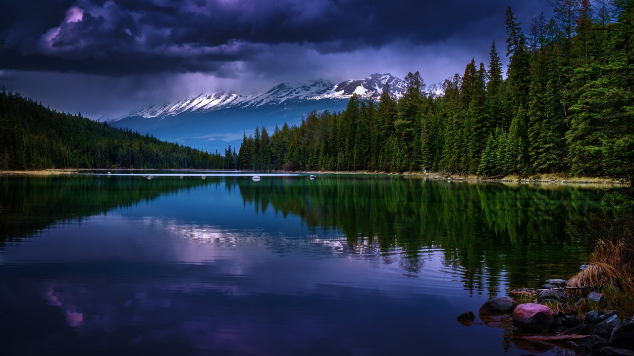 First Lake, Alberta, Canada Wallpaper for Desktop 1280x720