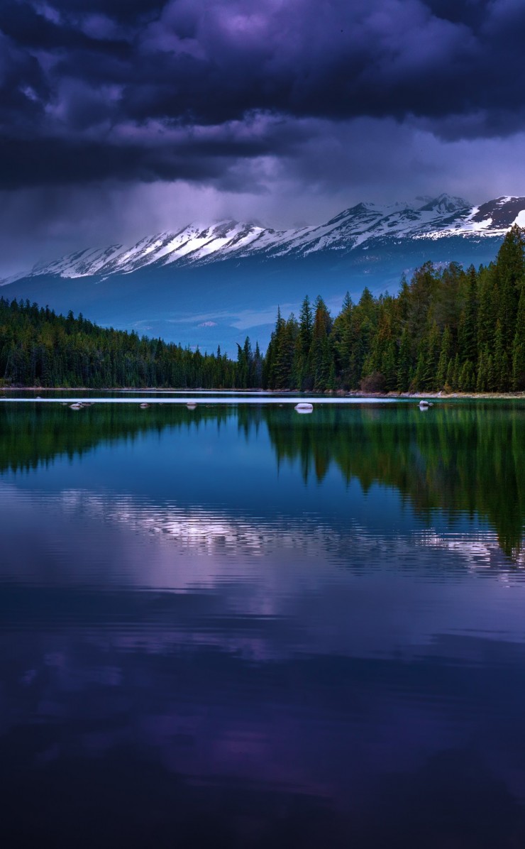 First Lake, Alberta, Canada Wallpaper for Apple iPhone 4 / 4s