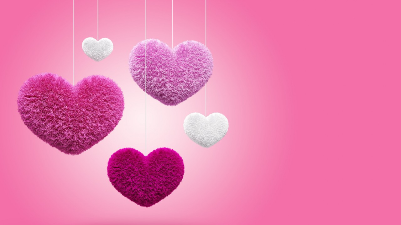 Fluffy Hearts Wallpaper for Desktop 1280x720
