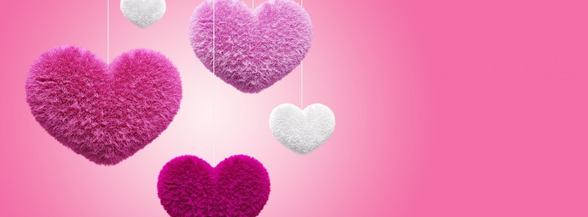 Fluffy Hearts Wallpaper for Social Media Facebook Cover
