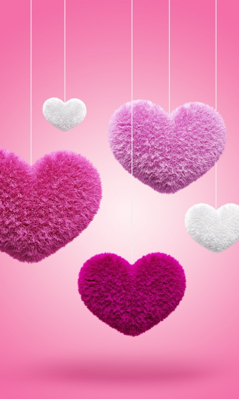 Fluffy Hearts Wallpaper for SAMSUNG Galaxy S3 Mini
