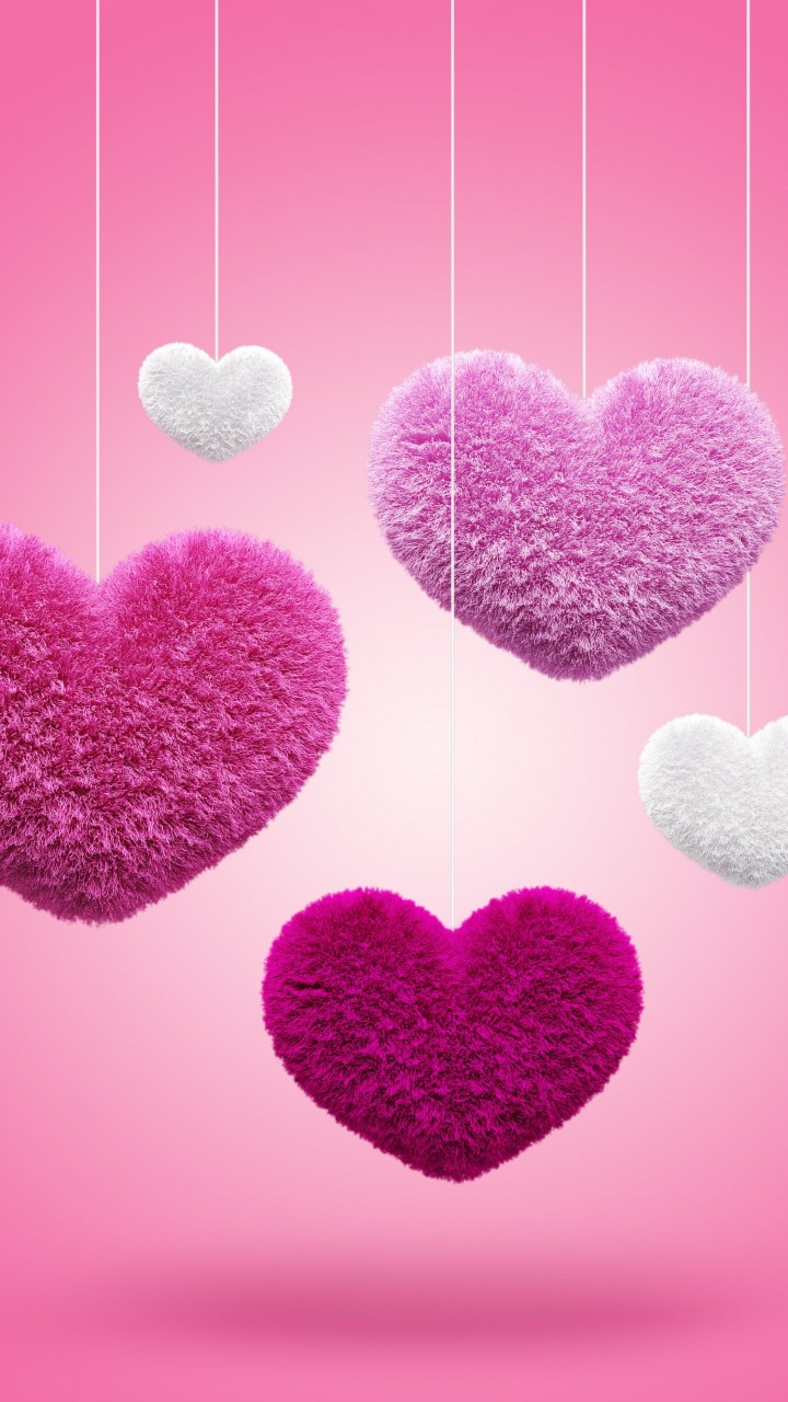 Fluffy Hearts Wallpaper for HTC One X