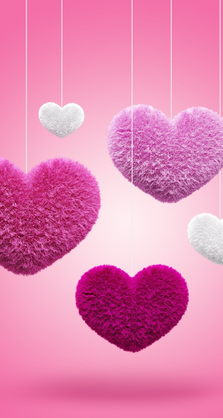 Fluffy Hearts Wallpaper for Apple iPhone 5 / 5s