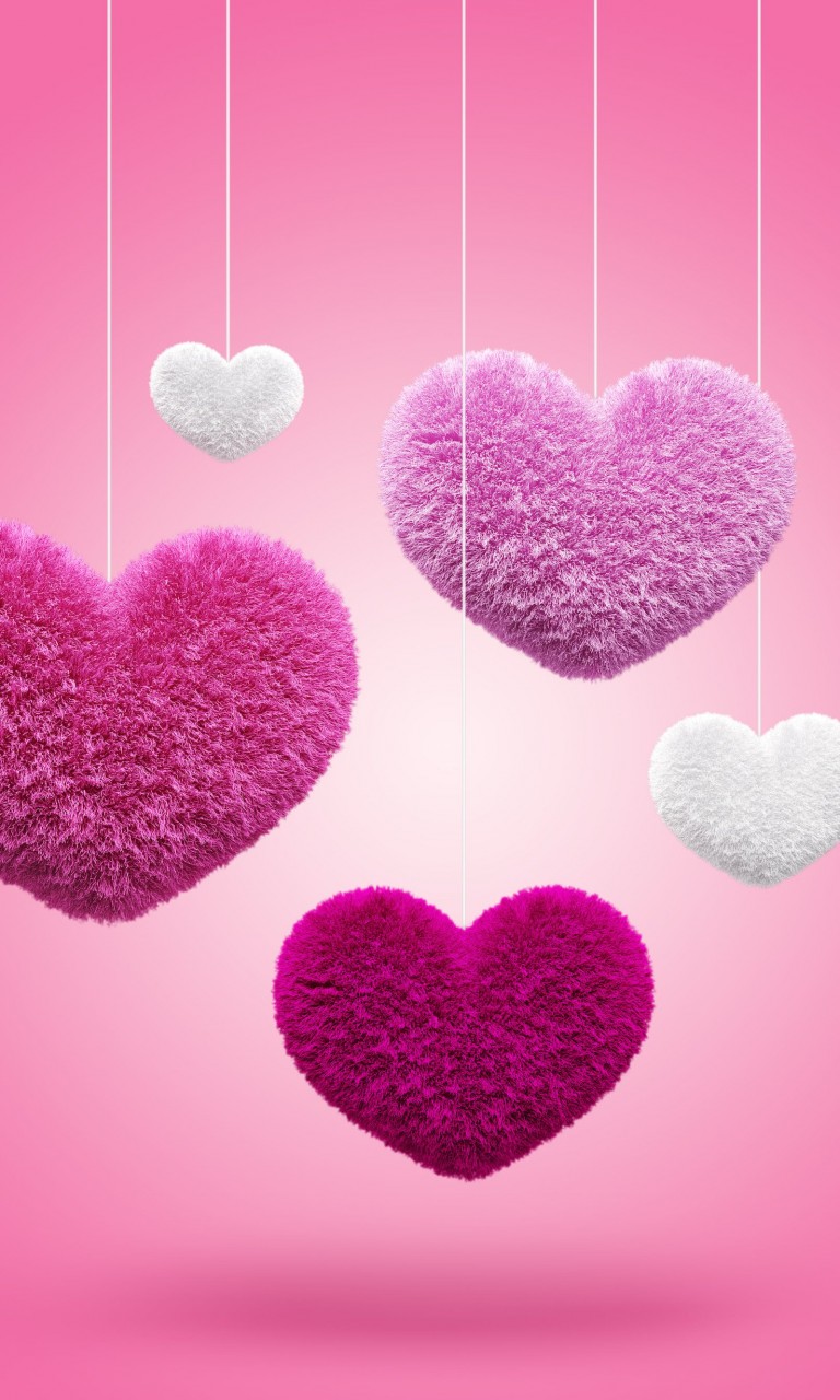 Fluffy Hearts Wallpaper for Google Nexus 4