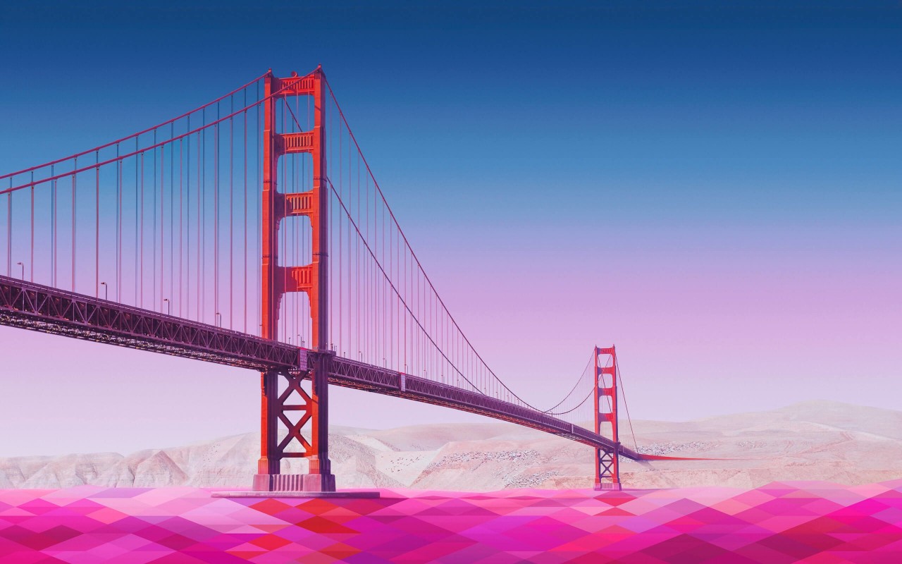 Geometric Golden Gate Bridge Wallpaper for Desktop 1280x800