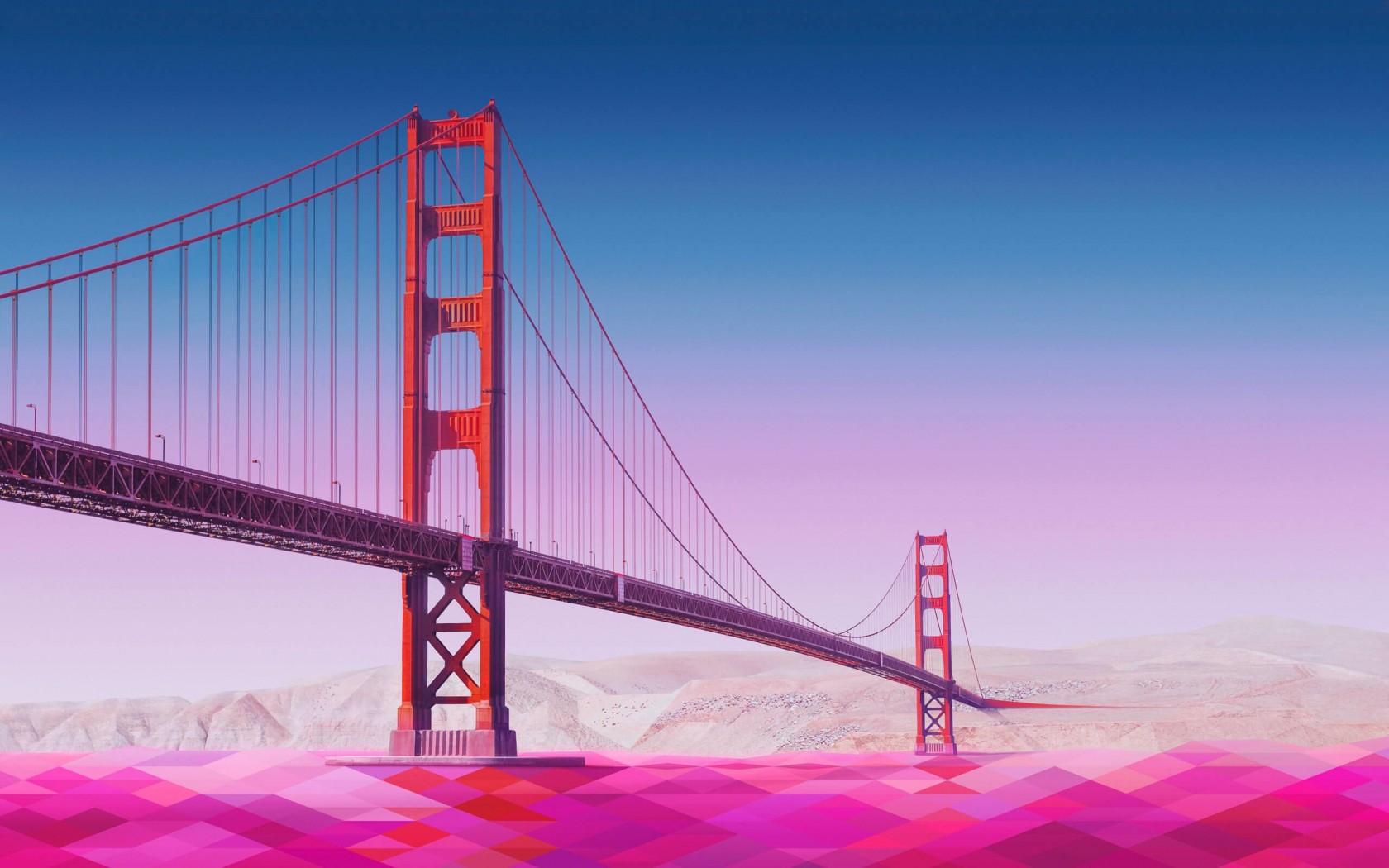Geometric Golden Gate Bridge Wallpaper for Desktop 1680x1050