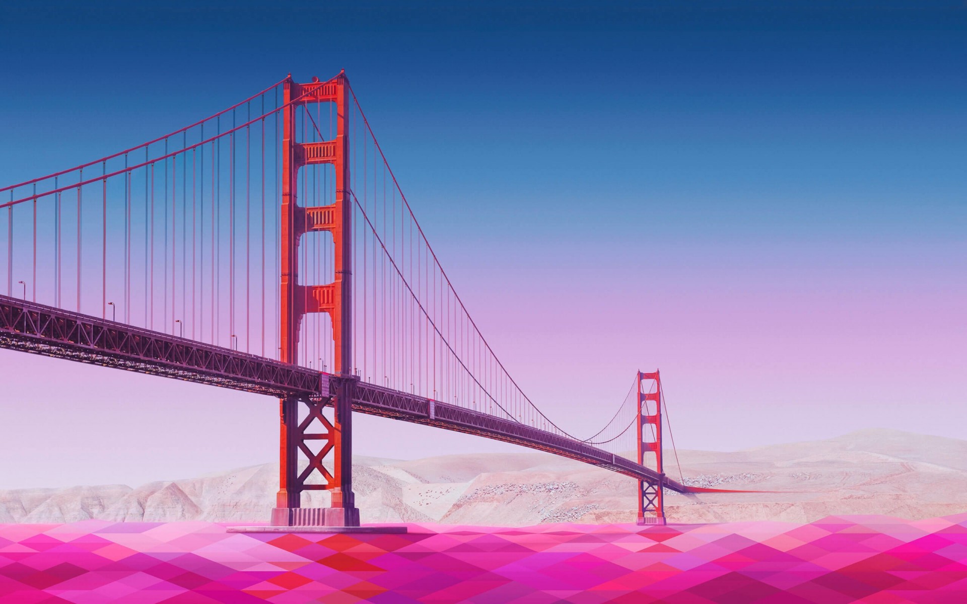 Geometric Golden Gate Bridge Wallpaper for Desktop 1920x1200