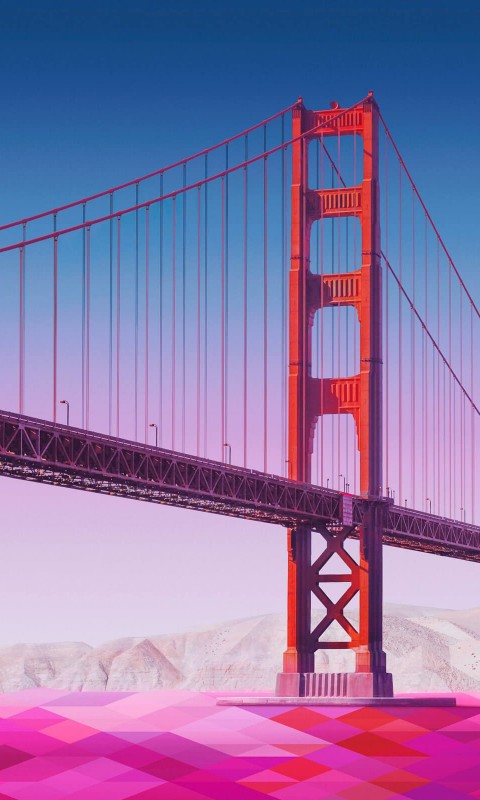 Geometric Golden Gate Bridge Wallpaper for SAMSUNG Galaxy S3 Mini