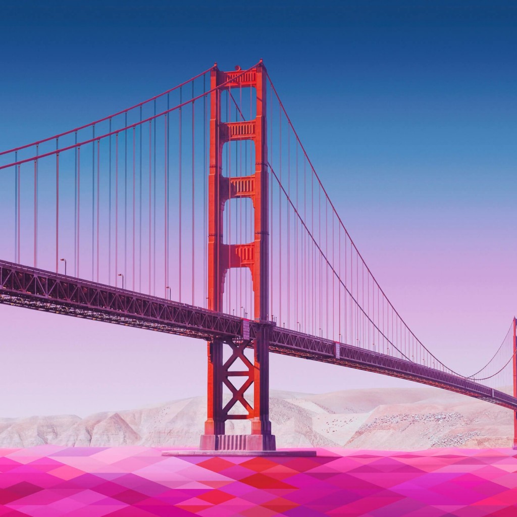 Geometric Golden Gate Bridge Wallpaper for Apple iPad 2