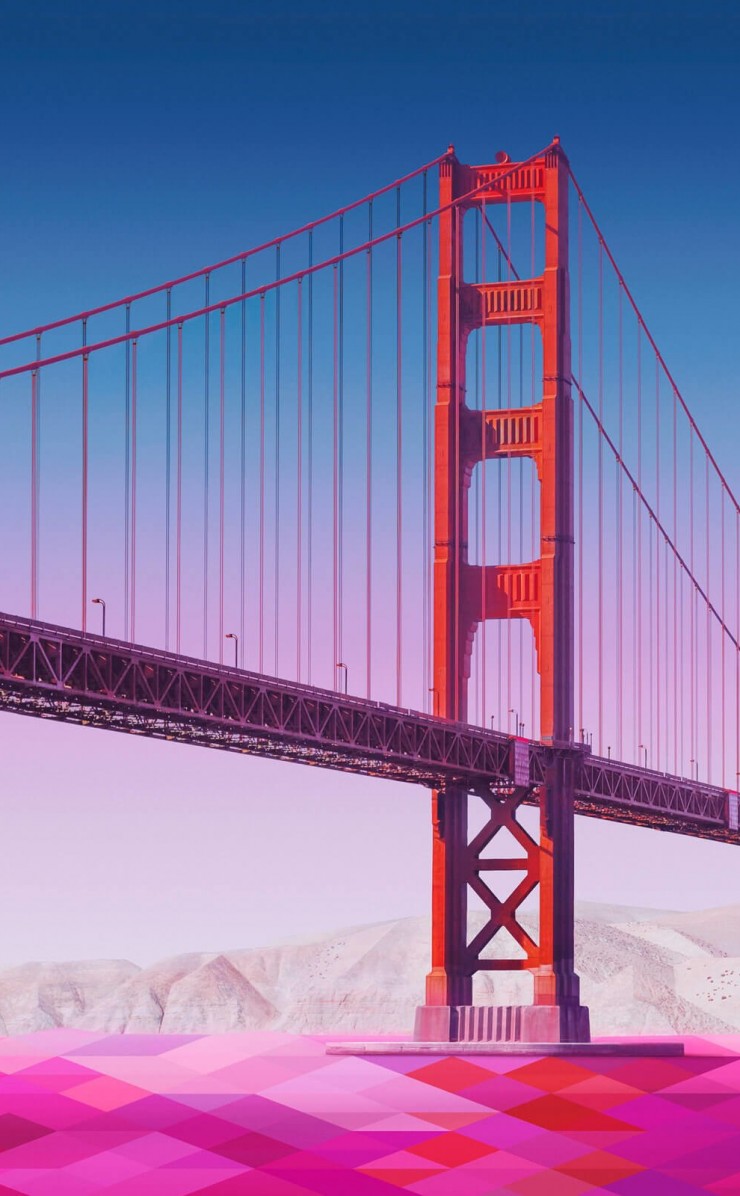 Geometric Golden Gate Bridge Wallpaper for Apple iPhone 4 / 4s