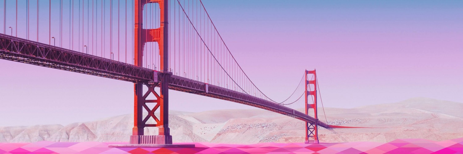 Geometric Golden Gate Bridge Wallpaper for Social Media Twitter Header