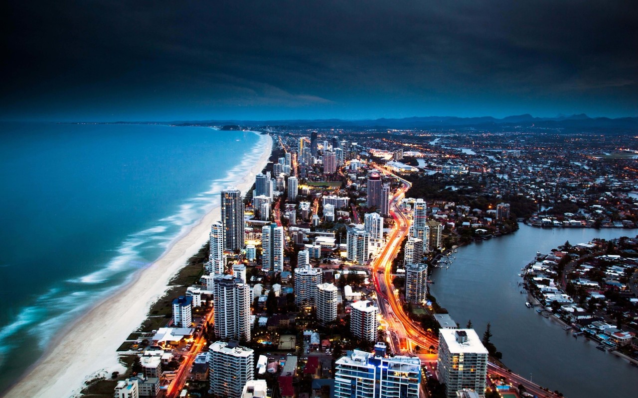 Gold Coast City in Queensland, Australia Wallpaper for Desktop 1280x800