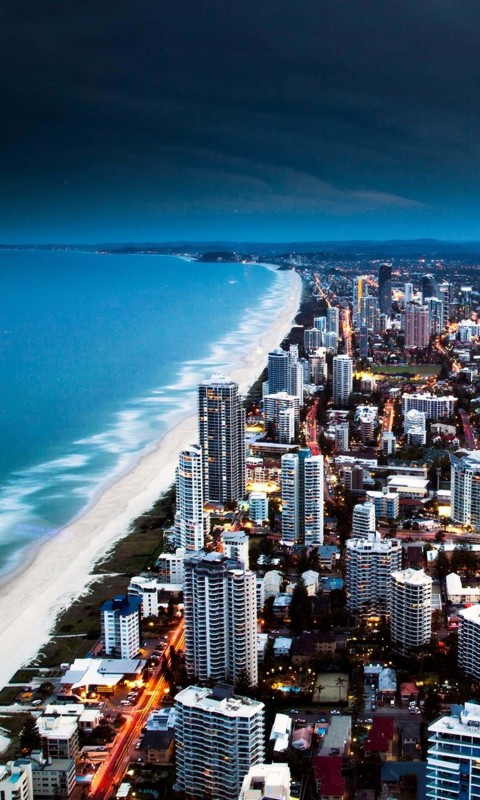 Gold Coast City in Queensland, Australia Wallpaper for HTC Desire HD