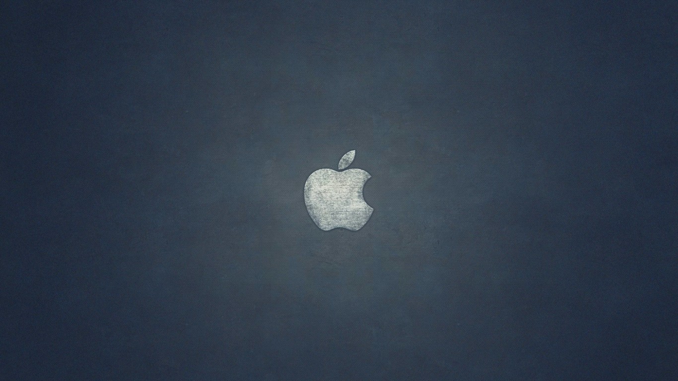 Grunge Apple Logo Wallpaper for Desktop 1366x768