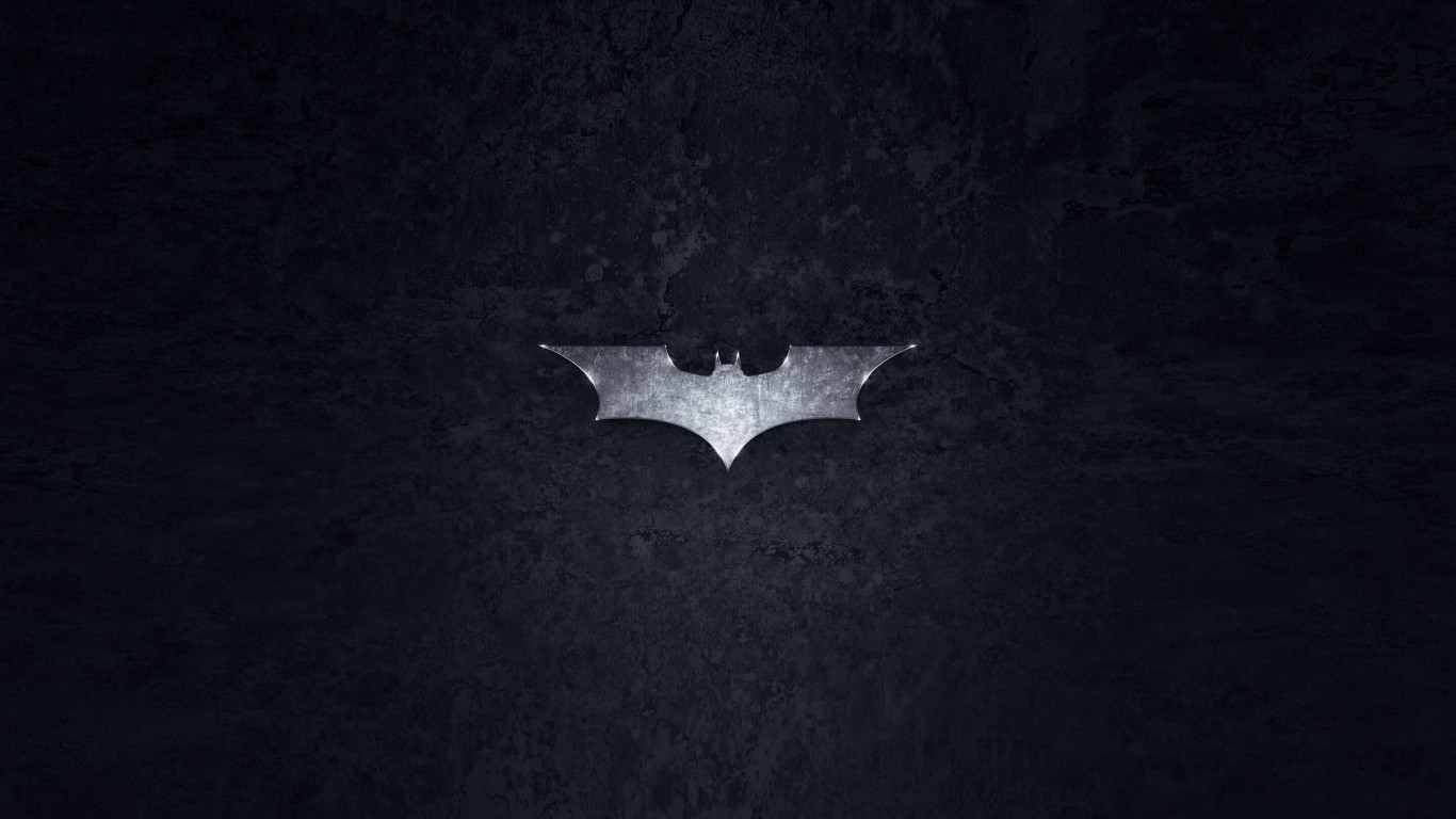 Grungy Batman Dark Knight Logo Wallpaper for Desktop 1366x768