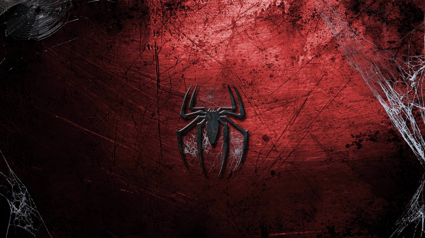 Grungy Spider-Man Logo Wallpaper for Desktop 1366x768