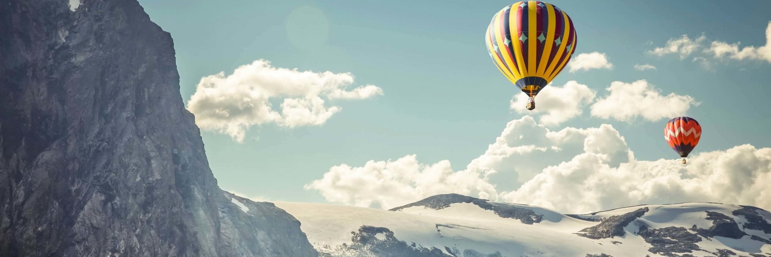 Hot Air Balloon Over the Mountain Wallpaper for Social Media Twitter Header