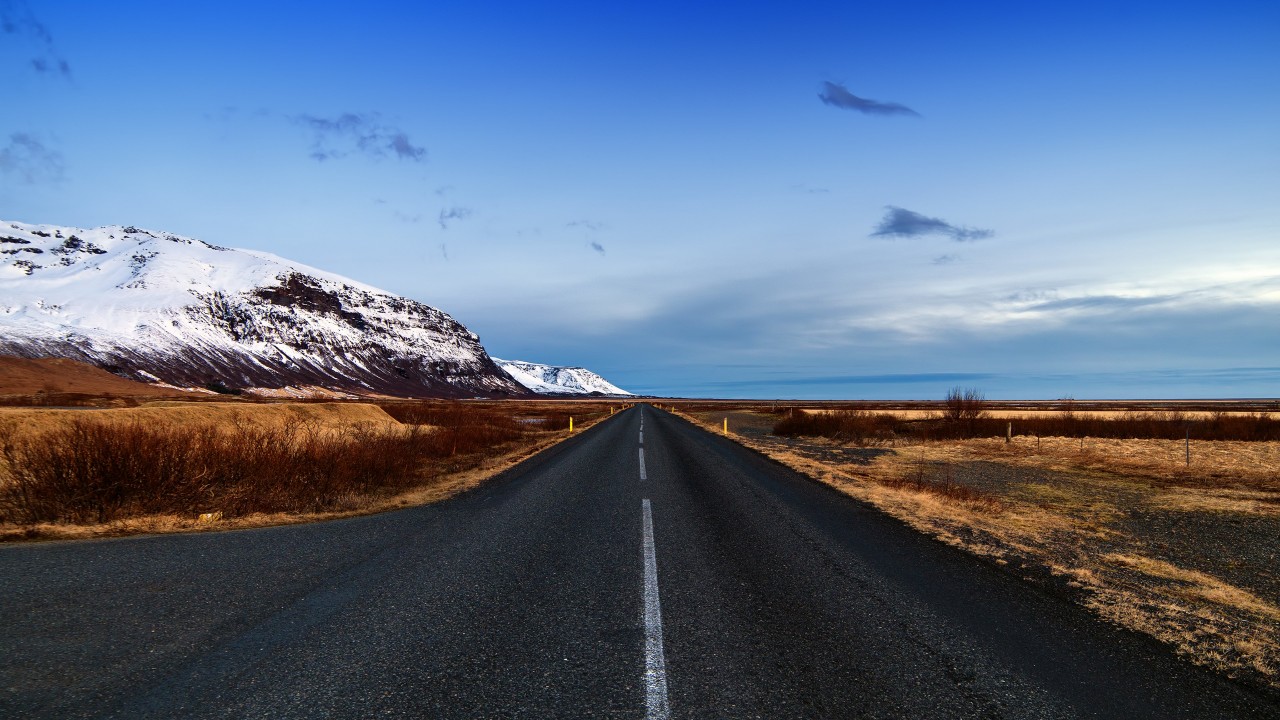 Icelandic Road, Skaftafell, Iceland Wallpaper for Desktop 1280x720