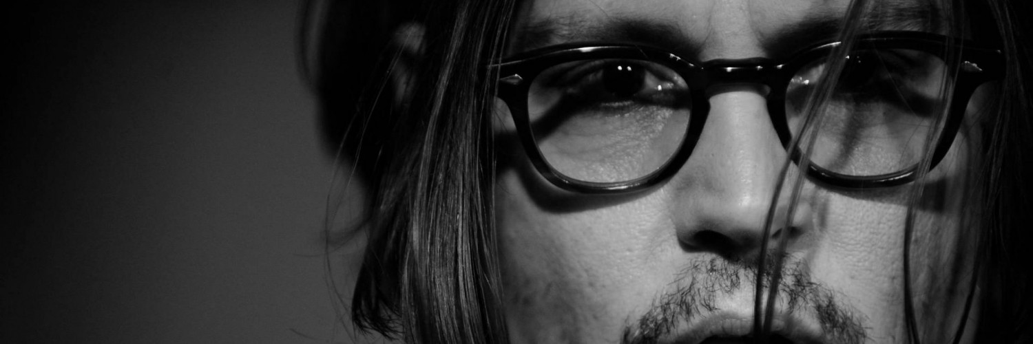 Johnny Depp Black & White Portrait Wallpaper for Social Media Twitter Header