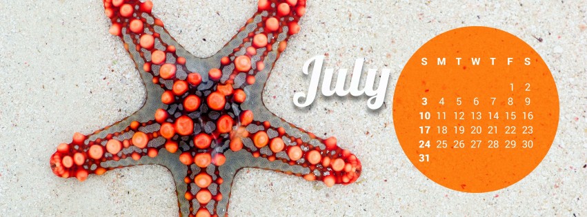 July 2016 Calendar Wallpaper for Social Media Facebook Cover