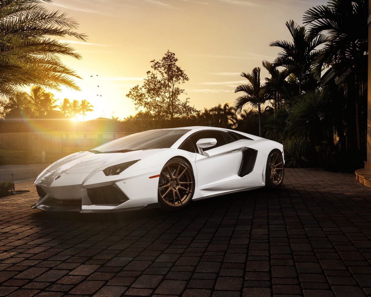 Lamborghini Aventador LP700-4 in White Wallpaper for Desktop 1280x1024