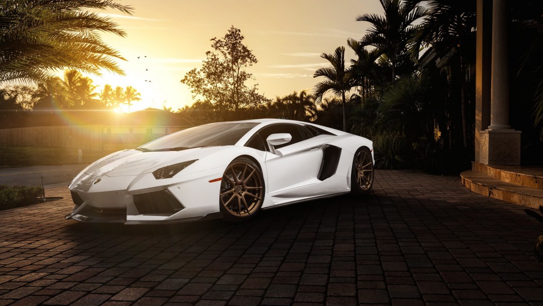Lamborghini Aventador LP700-4 in White Wallpaper for Social Media Google Plus Cover