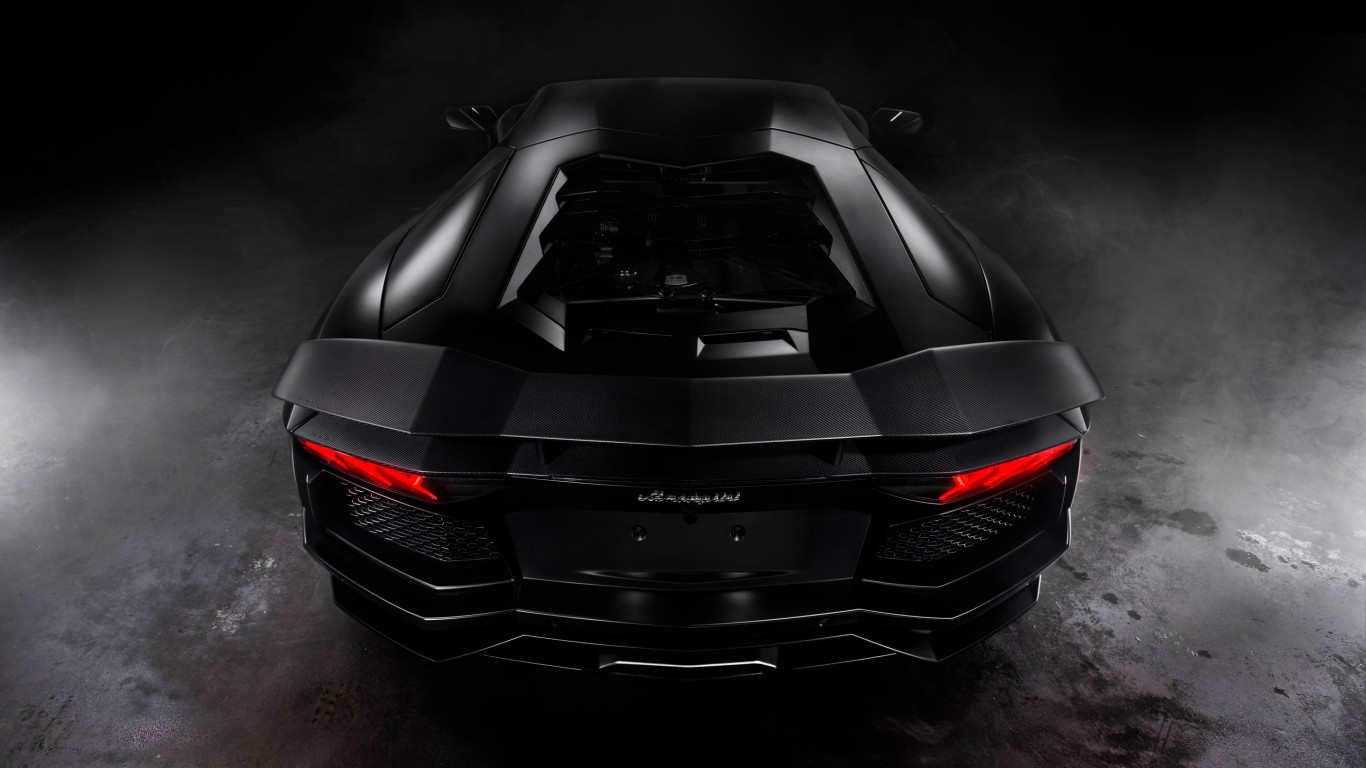 Lamborghini Aventador Matte Black Wallpaper for Desktop 1366x768